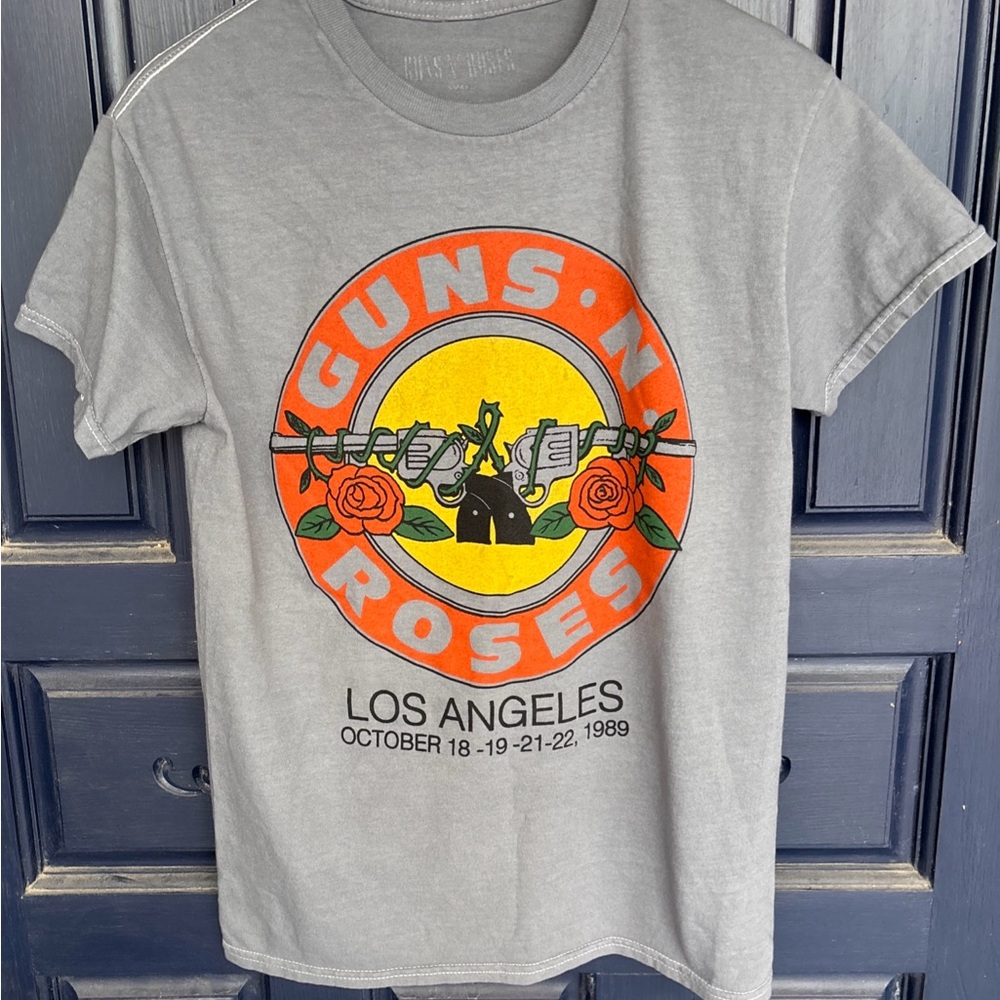 GUNS N ROSES Los Angeles Short Sleeves S Crewneck Grey Pullover T-shirt ROCK New
